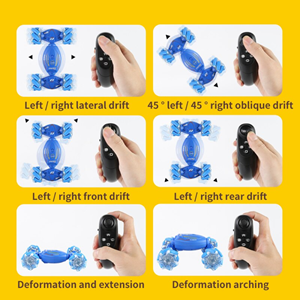 ماشین کنترلی شارژی دو حالته آبی RC Car Remote Control Double-Sided 2.4G -اسباب بازی